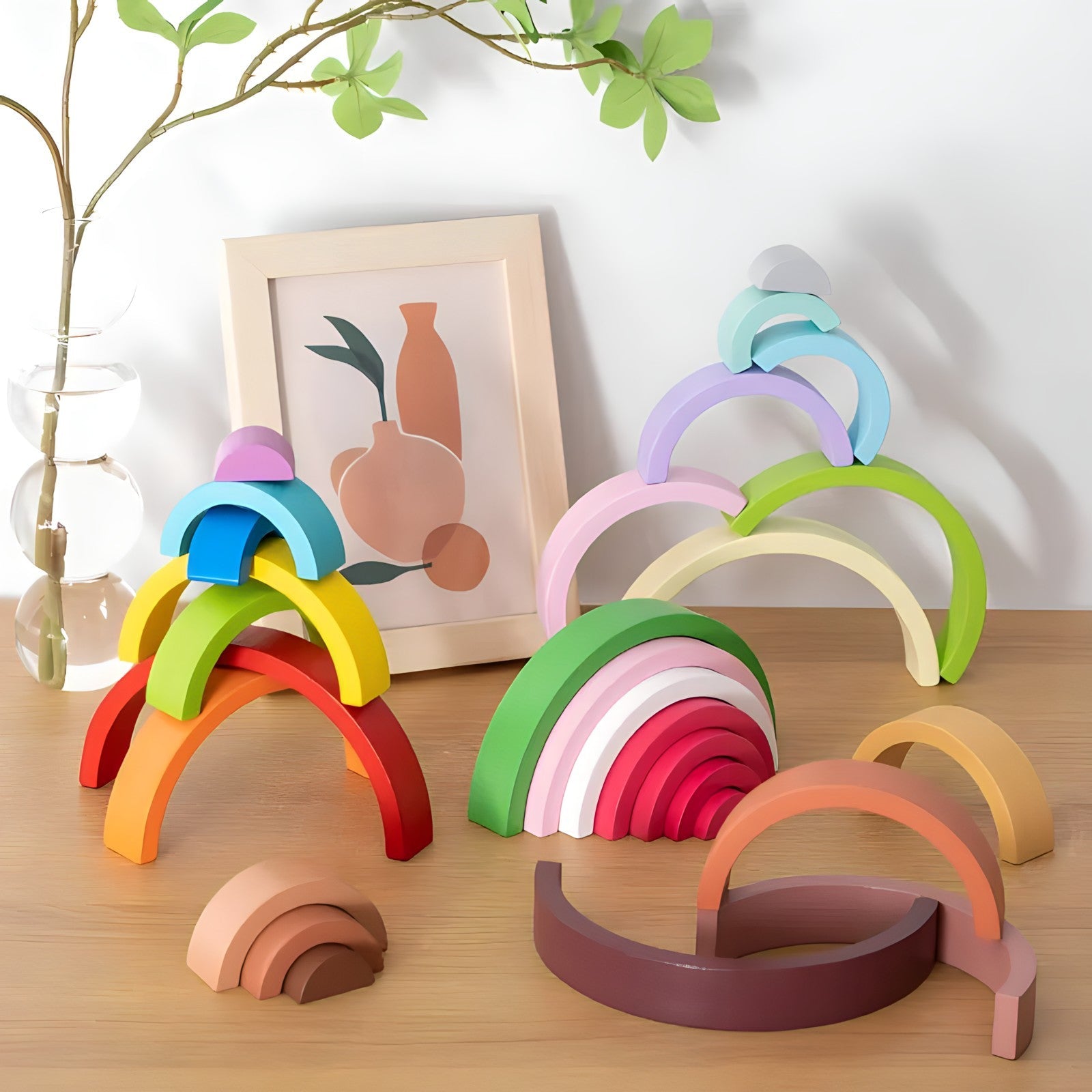 Small Wooden Rainbow  Arch Blocks