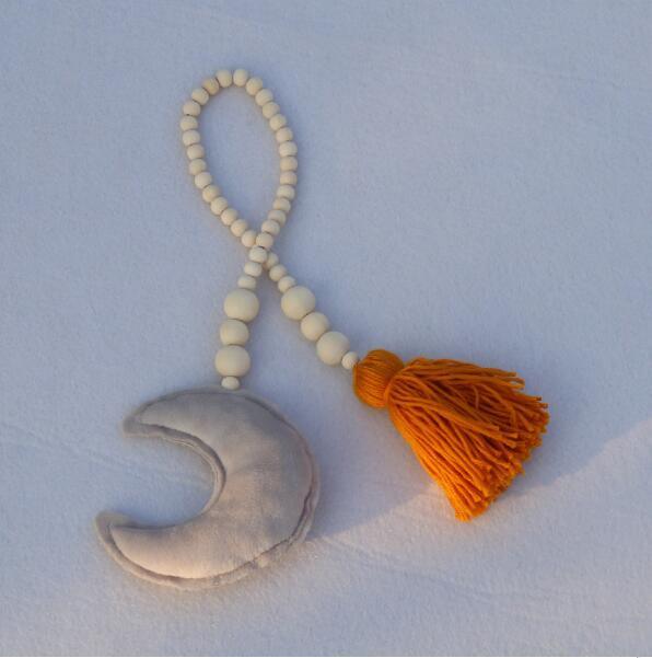 Hanging Nordic Wooden Beads Ornament Double Star Moon Kids Room Decoration Baby Crib Tent Hanging Pendant Wall Decor Photography Props Baby Mobile For Crib Moon and Stars Baby Nursery Ceiling Crib Mobile Kids Room Hanging Decor
