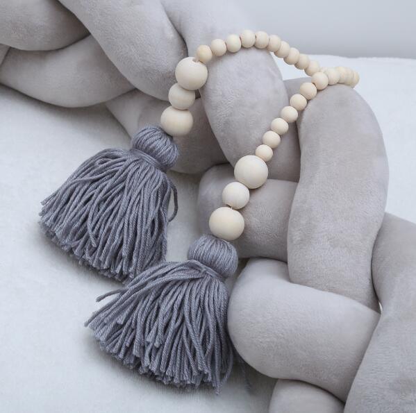 Hanging Nordic Wooden Beads Ornament Double Star Moon Kids Room Decoration Baby Crib Tent Hanging Pendant Wall Decor Photography Props Baby Mobile For Crib Moon and Stars Baby Nursery Ceiling Crib Mobile Kids Room Hanging Decor