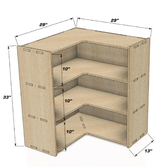 JARED- Corner Toy Shelf