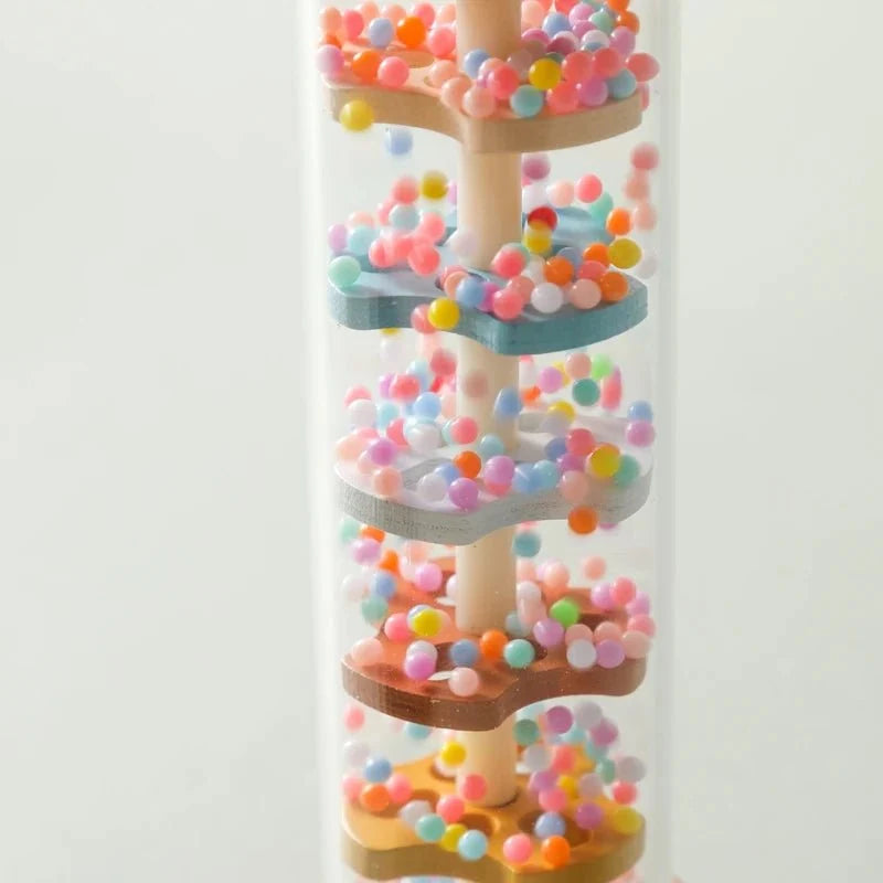 Colorful Wooden Rain Stick Rattle | Montessori Sensory Toy for Babies