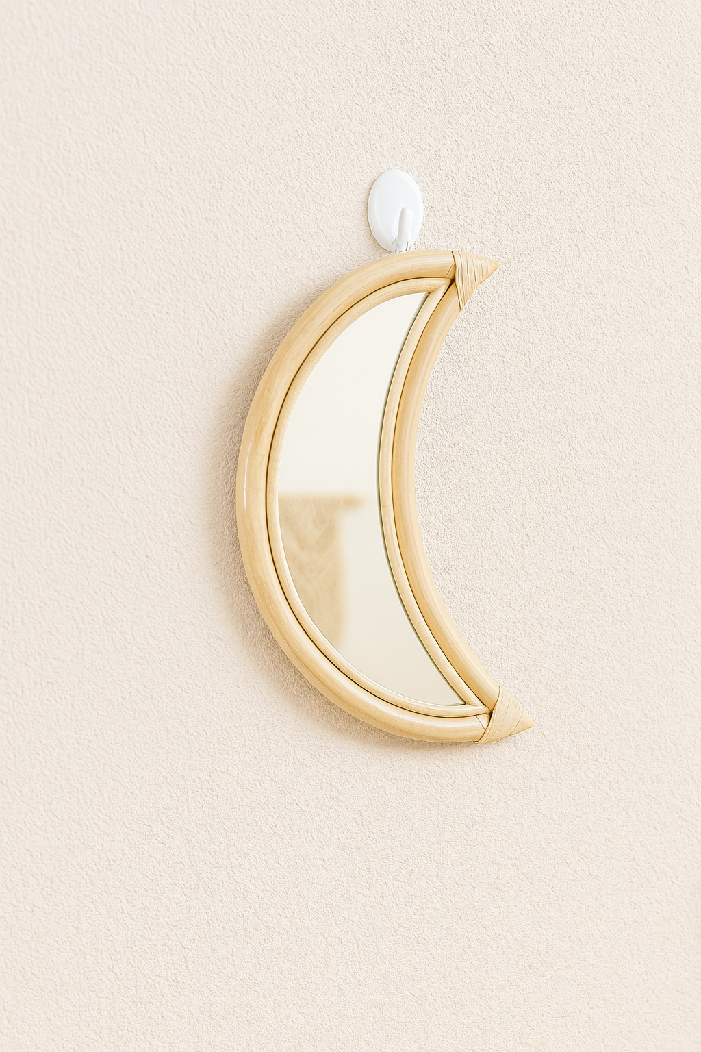 Rattan Moon Wall Mirror – Boho Space & Mystical Kids Room Decor
