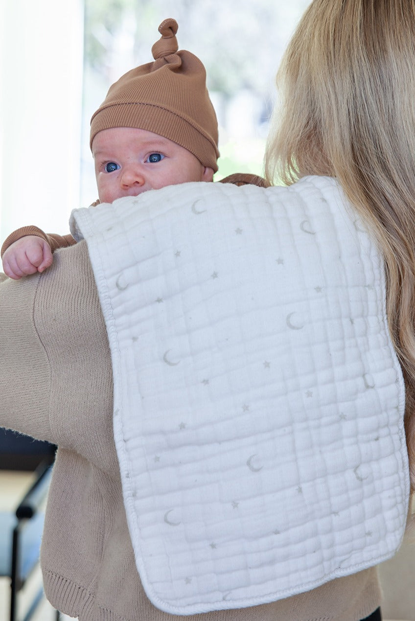 ORGANIC MUSLIN BURP CLOTHS, 3 PACK (IVORY + OATMEAL)